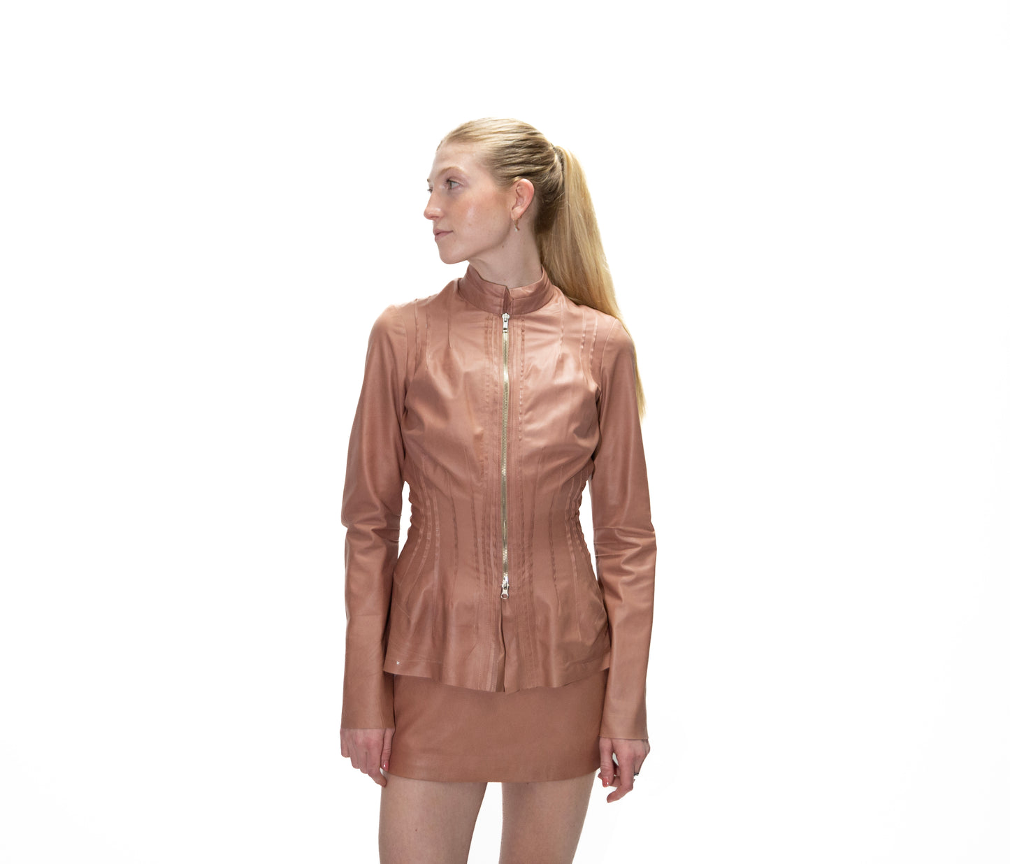 PEACH ITALIAN LEATHER JACKET
