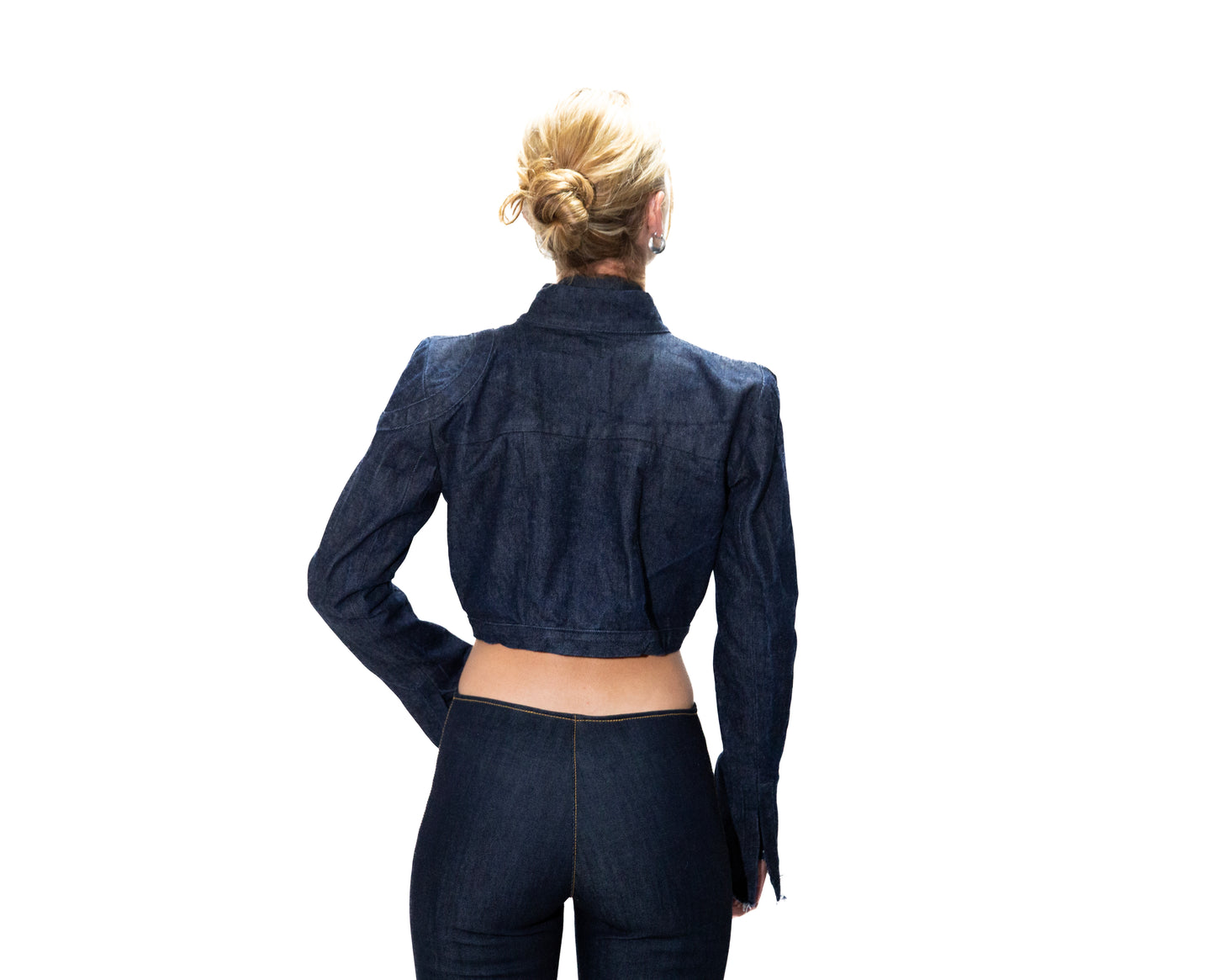 DENIM JACKET WITH RAW EDGE DETAIL