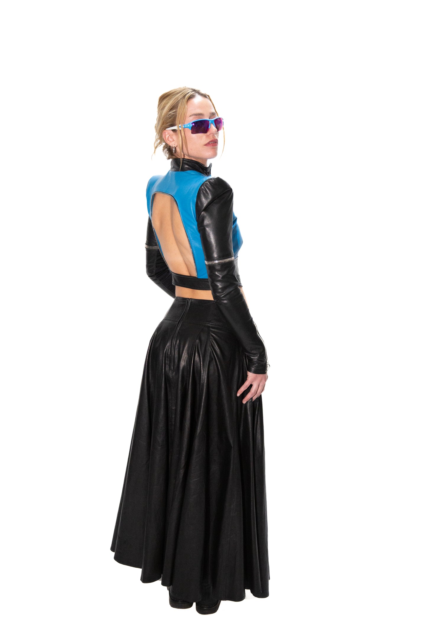 BLACK & BLUE ITALIAN LAMB LEATHER JACKET