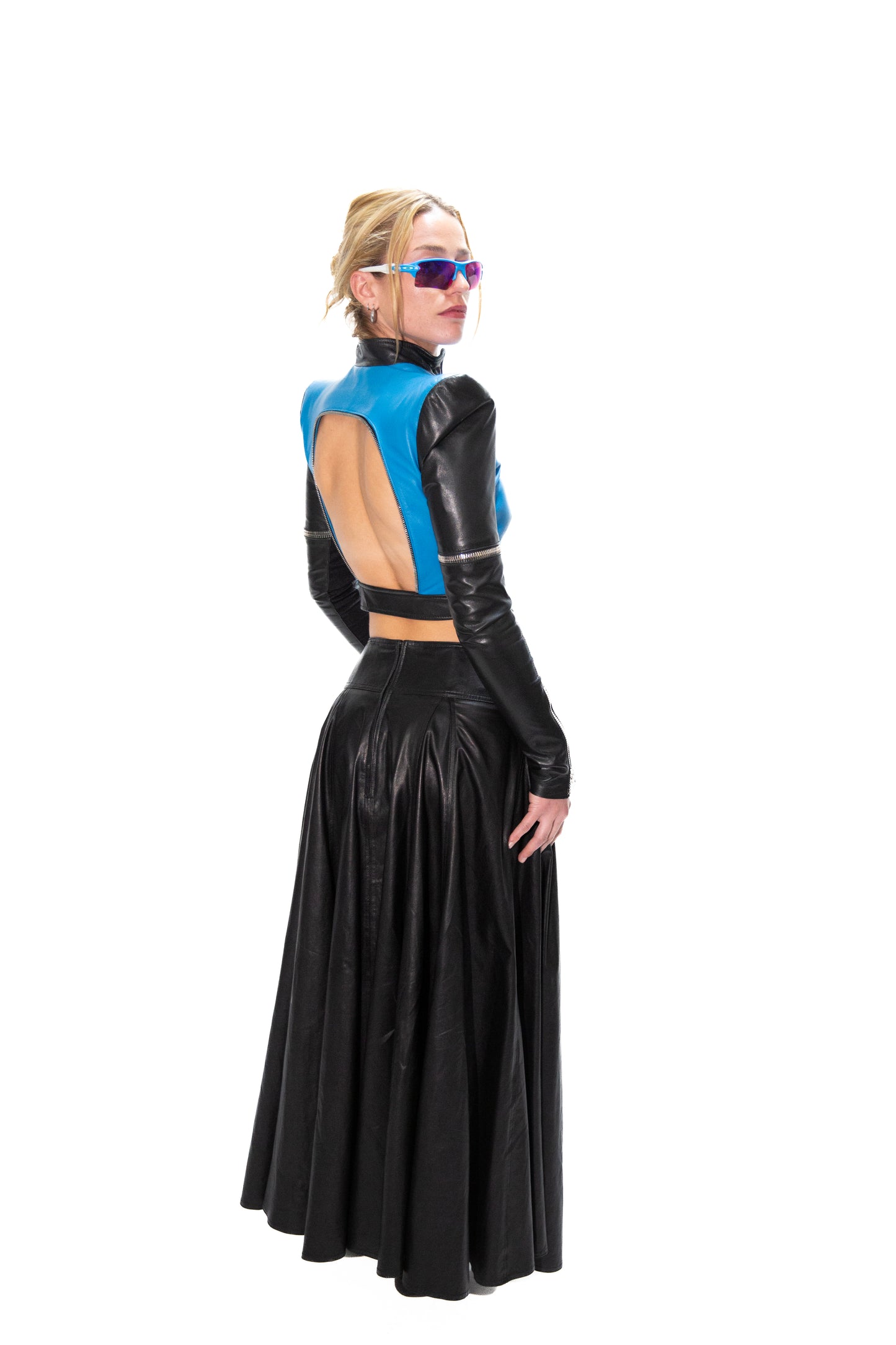 BLACK & BLUE ITALIAN LAMB LEATHER JACKET