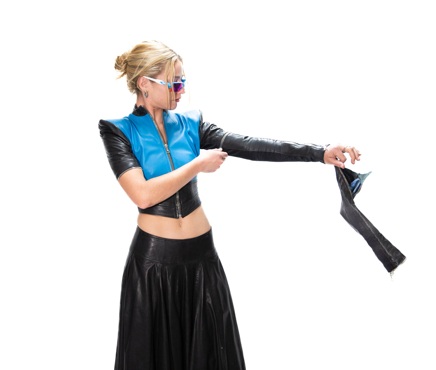 BLACK & BLUE ITALIAN LAMB LEATHER JACKET