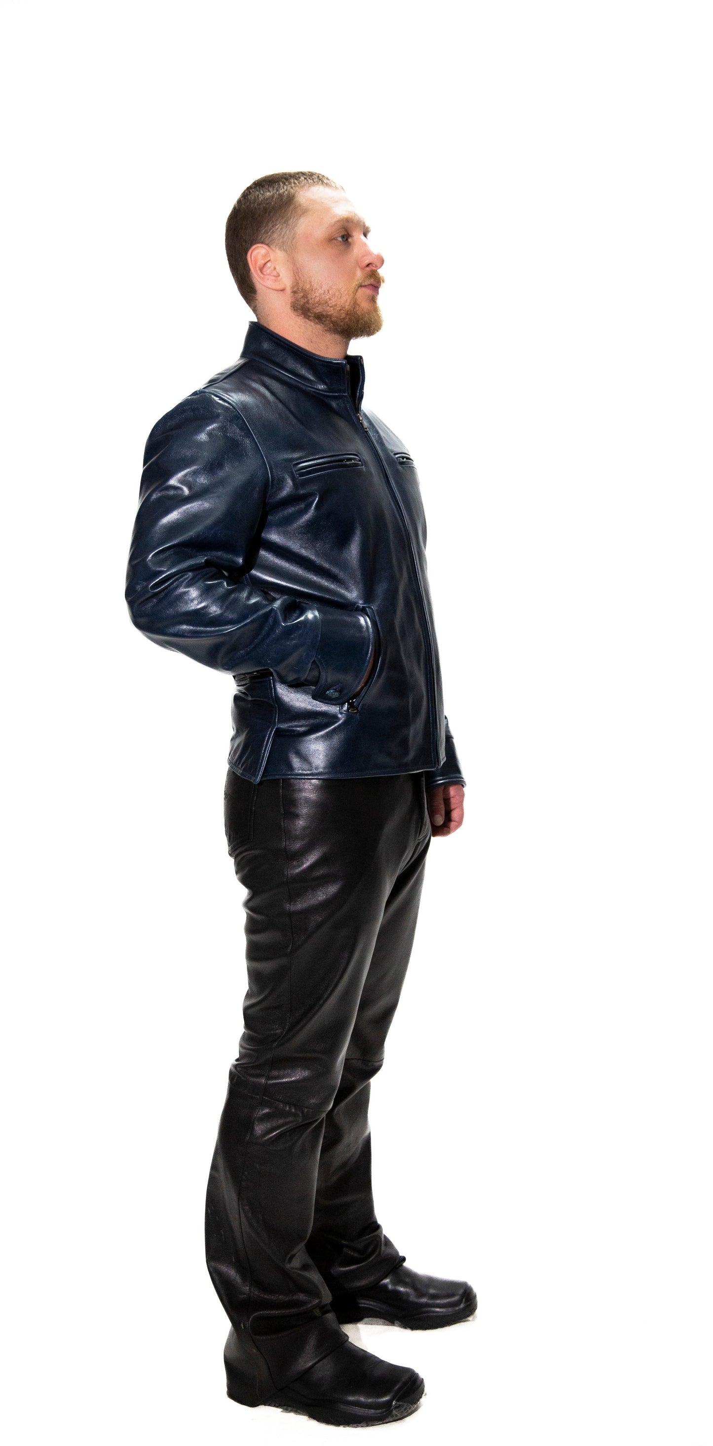 BLACK ITALIAN LAMB LEATHER BOOTCUT PANTS