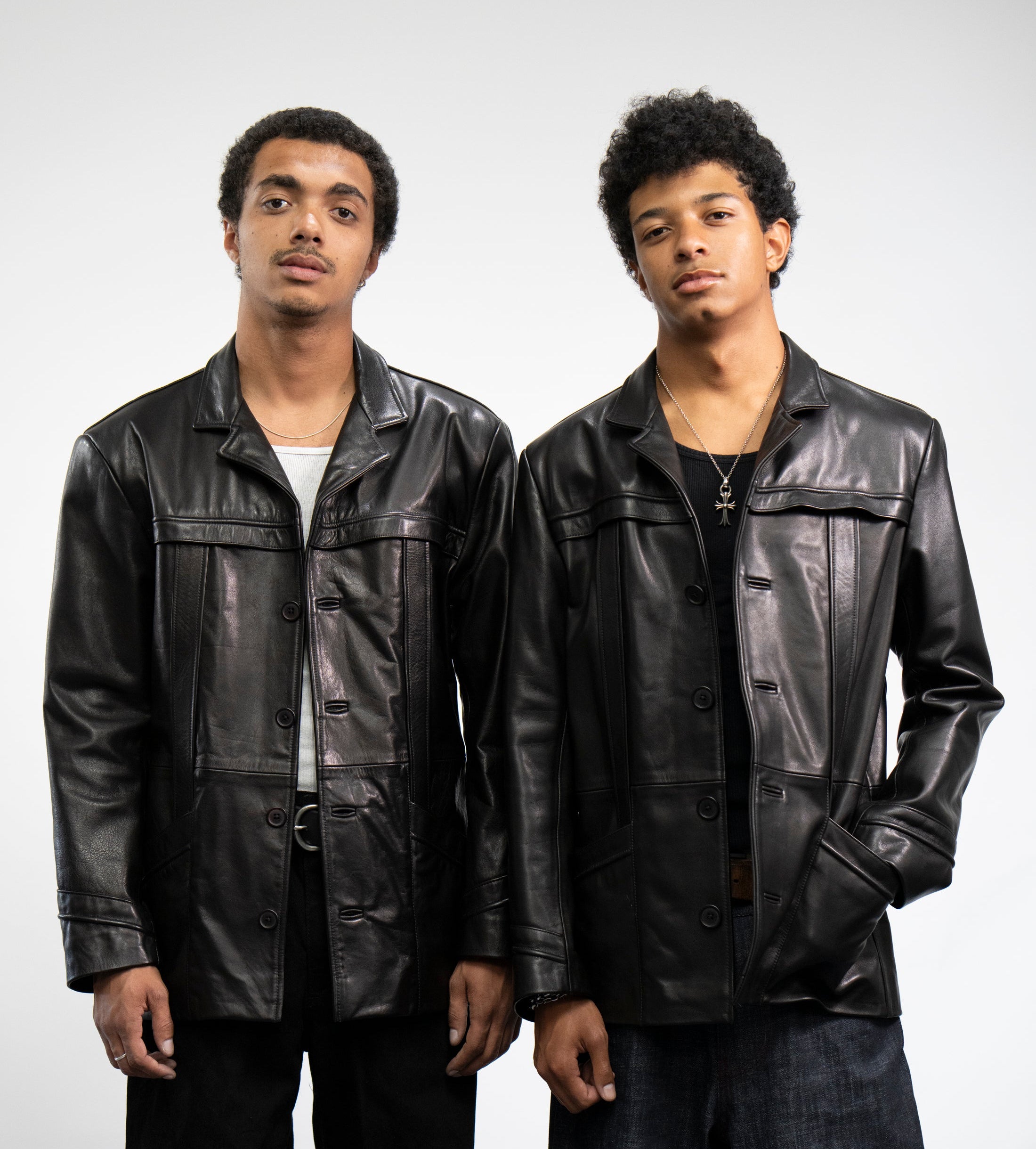 80s JHONATHAN A LOGAN スウェードレザーデザインコート JAL